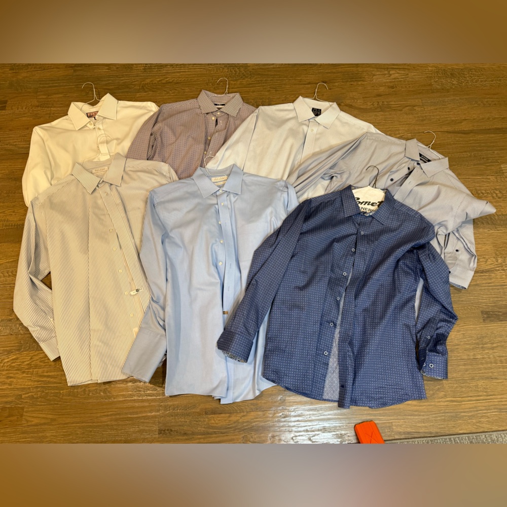 Lot of 7 Men’s Dress Shirts XL 17 1/2 34/35